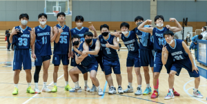 Boys Basketball Varsity team after their win in Korea Classic